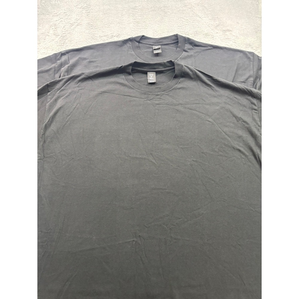 Hanes Beefy Tshirt Shirt 2 pack Men's 4XLT Big Tall Black Cotton Crew Neck